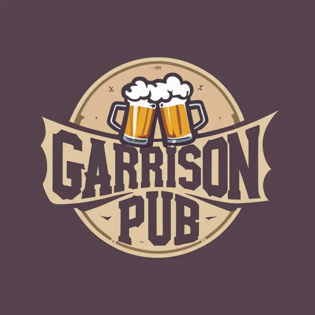 logo, Beer, brewing, pub, with the text "Garrison Pub", typography, be used in Restaurant industry