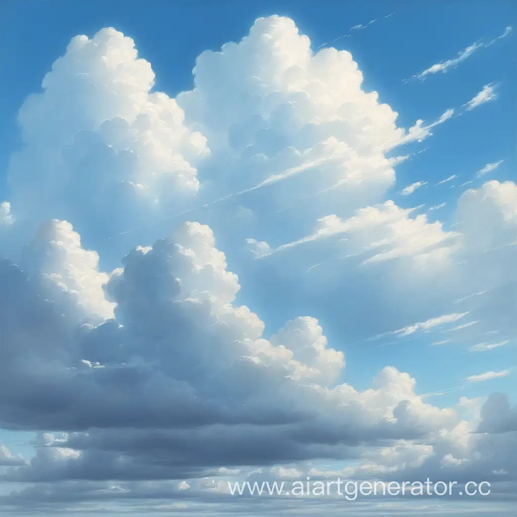 Serene-Sky-with-Billowing-Clouds