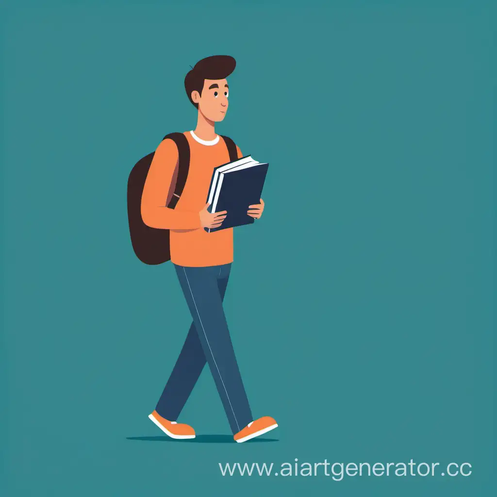 Strolling-Scholar-with-Book-Vector-Illustration