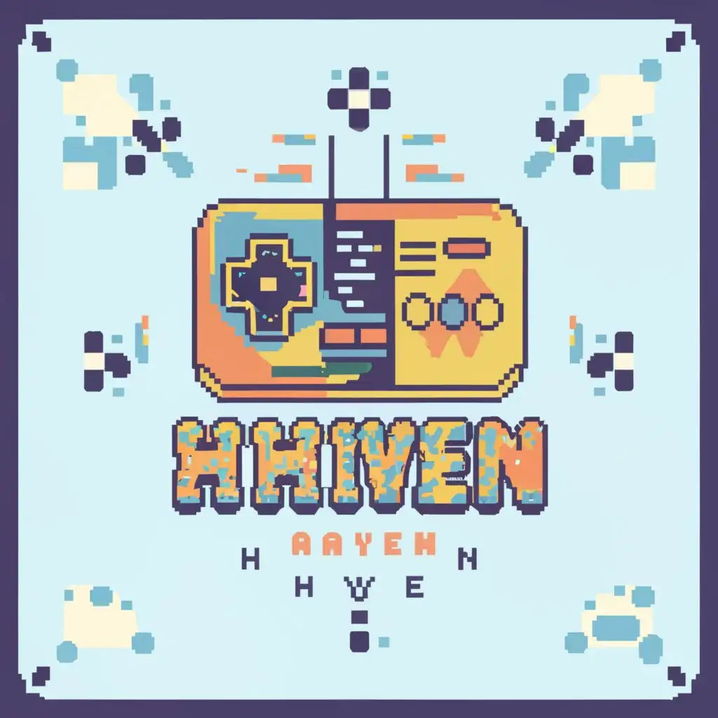 LOGO-Design-For-8Bit-Haven-Retro-Gaming-Console-with-Pastel-Colors-and-Pixelated-Typography