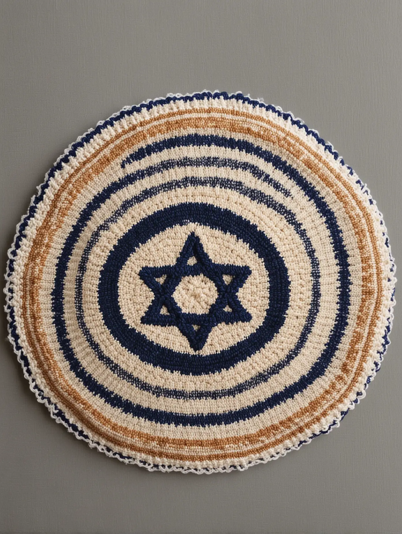 Israeli Round Knitted Kippah Traditional Jewish Headwear in Vibrant Colors