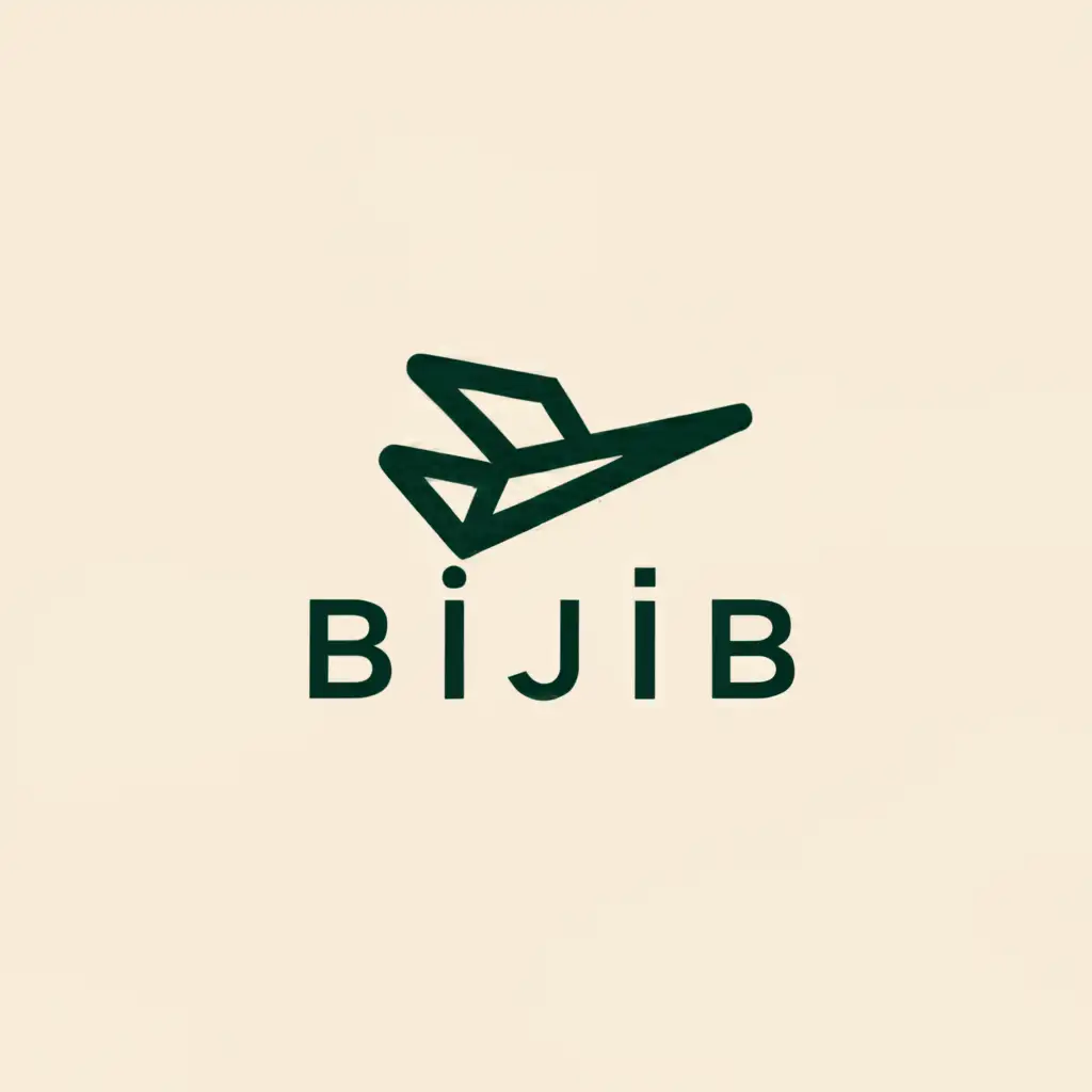 a logo design,with the text "BijiB", main symbol:free trip,Minimalistic,be used in Travel industry,clear background