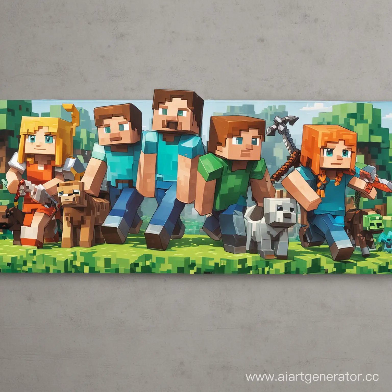 Баннер для детская мастерская, Minecraft, 5 человек