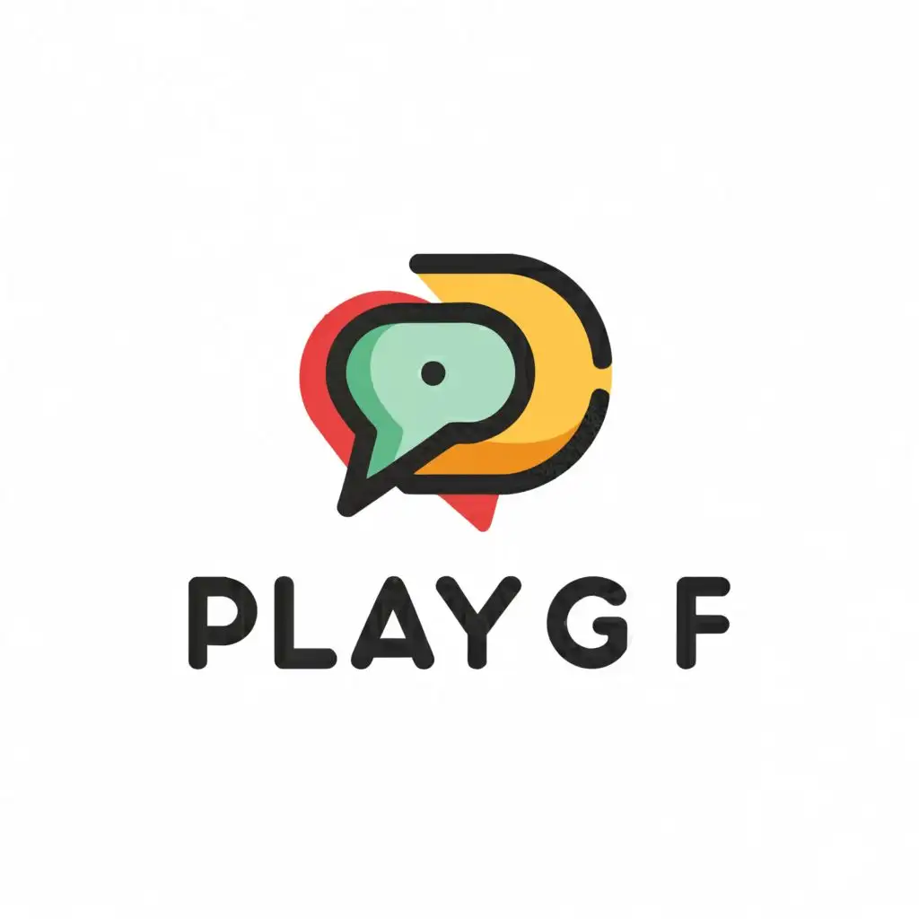 a logo design,with the text "PLAYGF", main symbol:chat,Moderate,be used in Travel industry,clear background