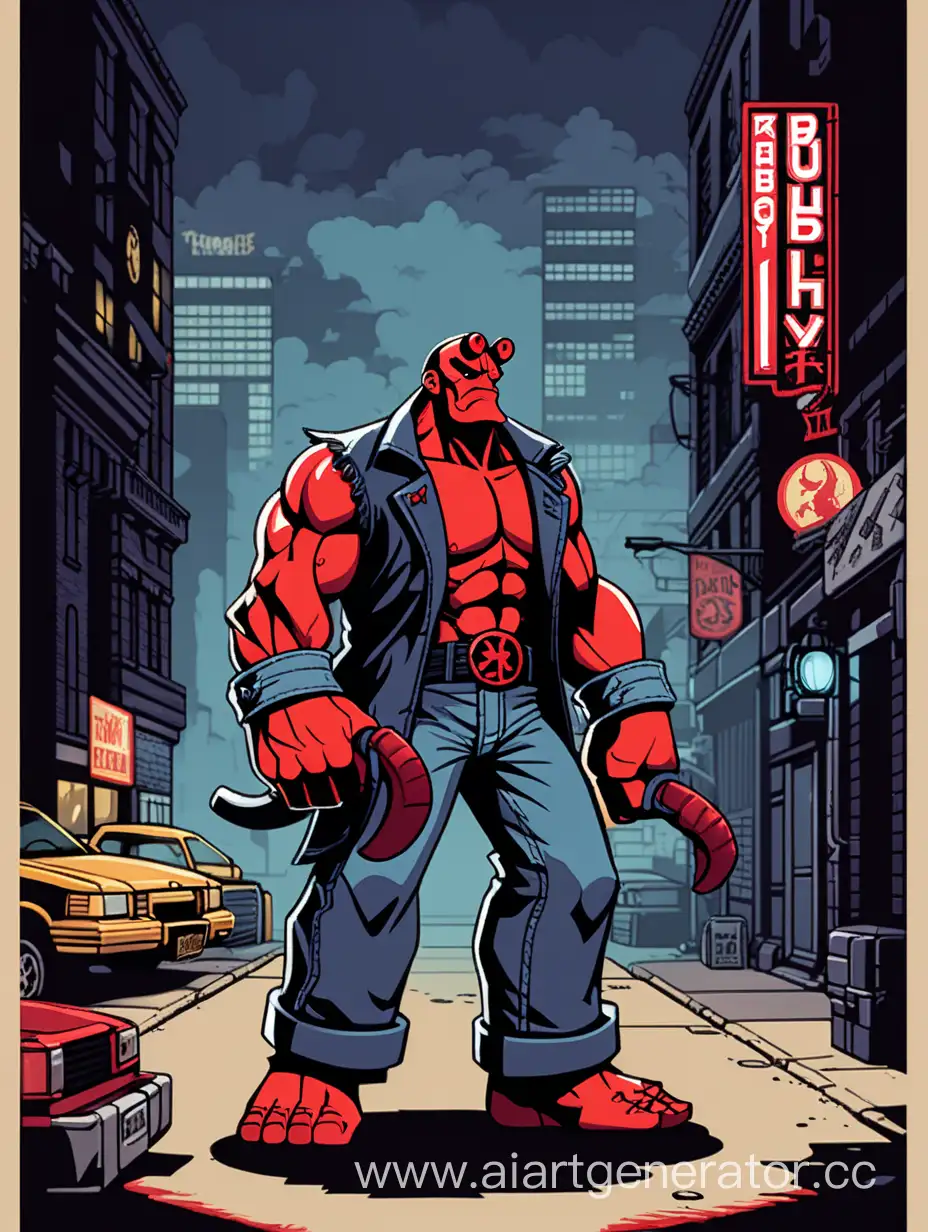 Игра Hellboy в стиле игры Streets of rage 