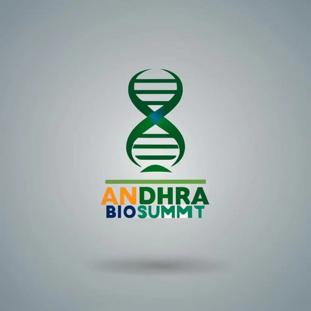logo, DNA, with the text "Andhra Biosummit", typography, be used in Technology industry