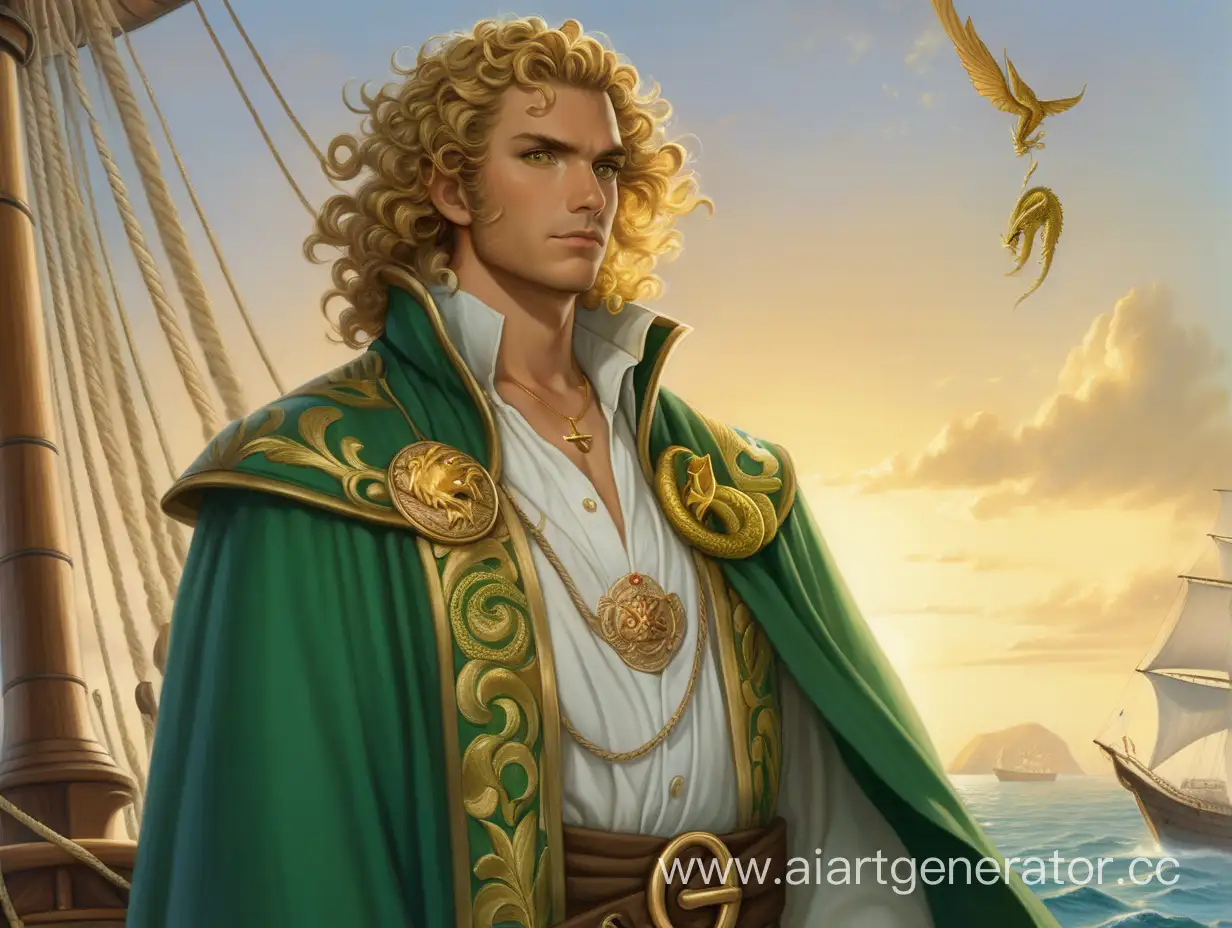 GoldenHaired-Pirate-Captain-Gazing-Over-Calm-Seas