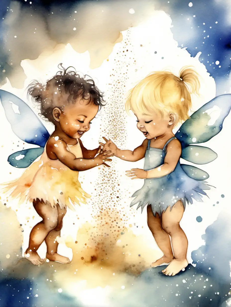 Enchanting Baby Fairies in Playful Sparkling Scenes