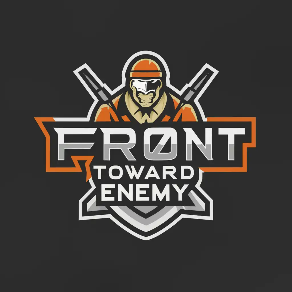 a logo design,with the text 'Front Toward Enemy', main symbol:Front Toward Enemy,Moderate,clear background