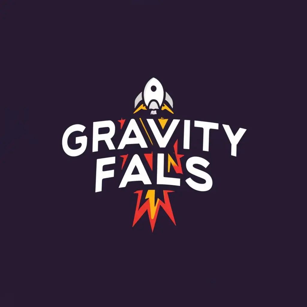 a logo design,with the text "gravity falls", main symbol:rocket satellite,Moderate,be used in Technology industry,clear background