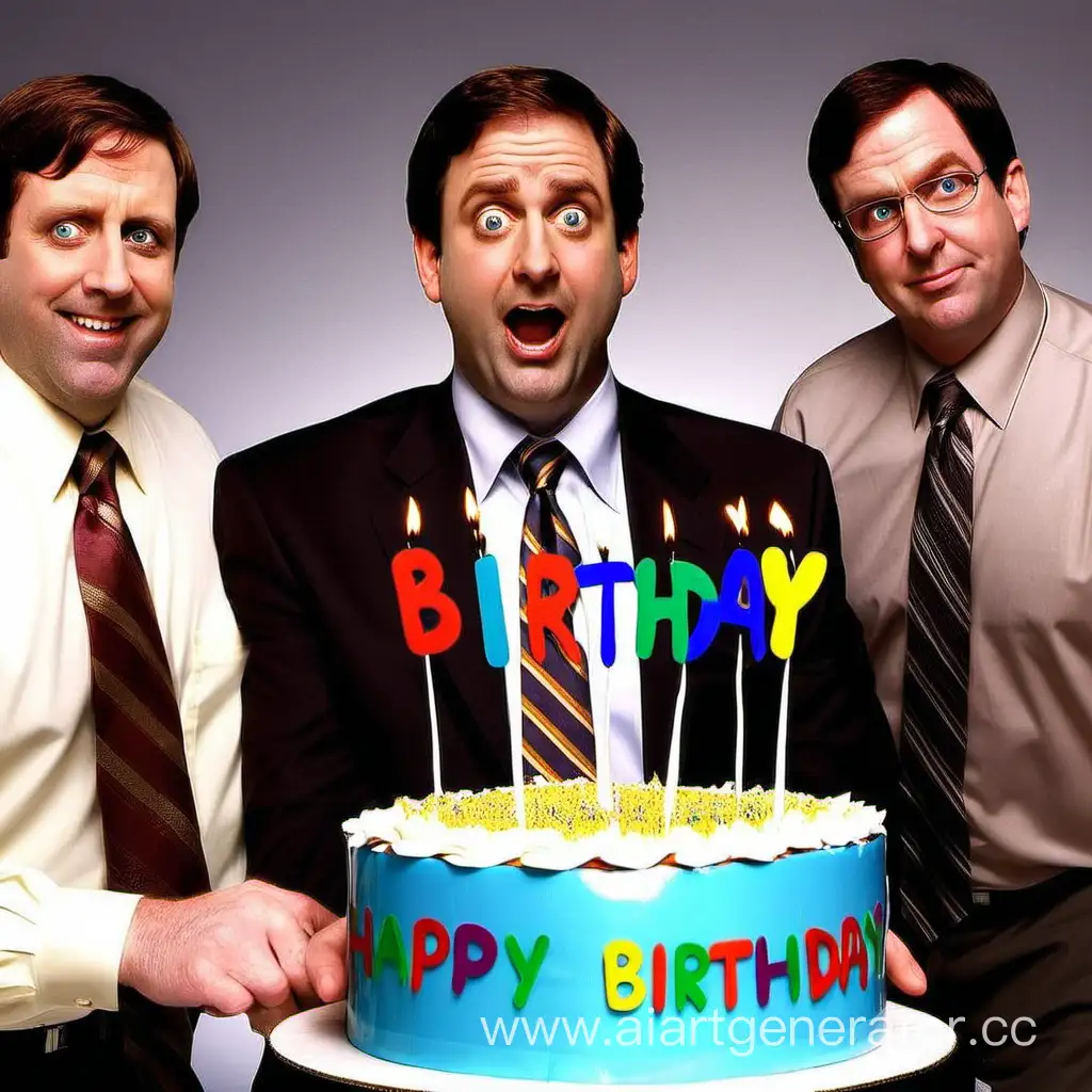 Chsrecters from The Office congratulates you with your birthday
