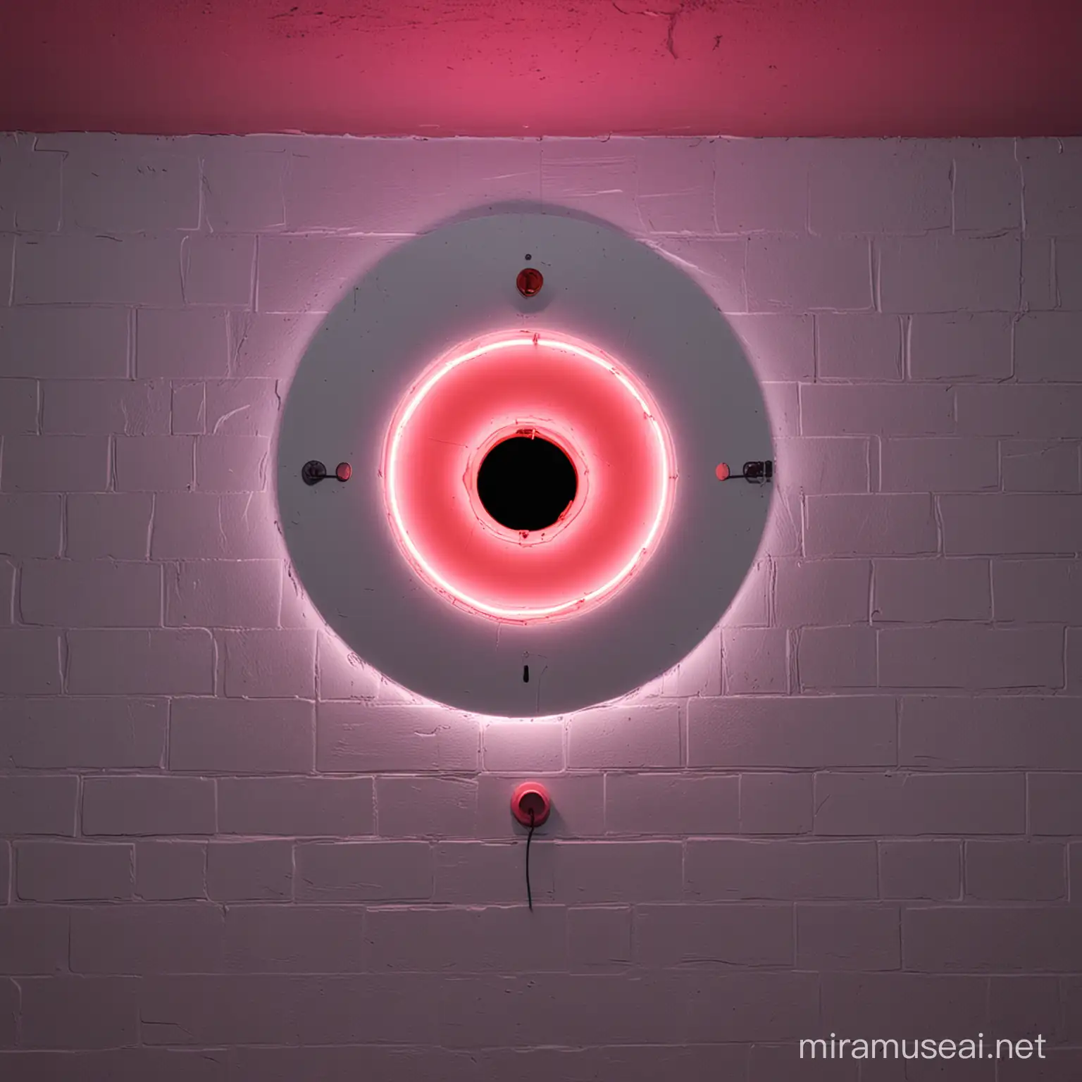 Neon Lit Club Wall with a Glory Hole
