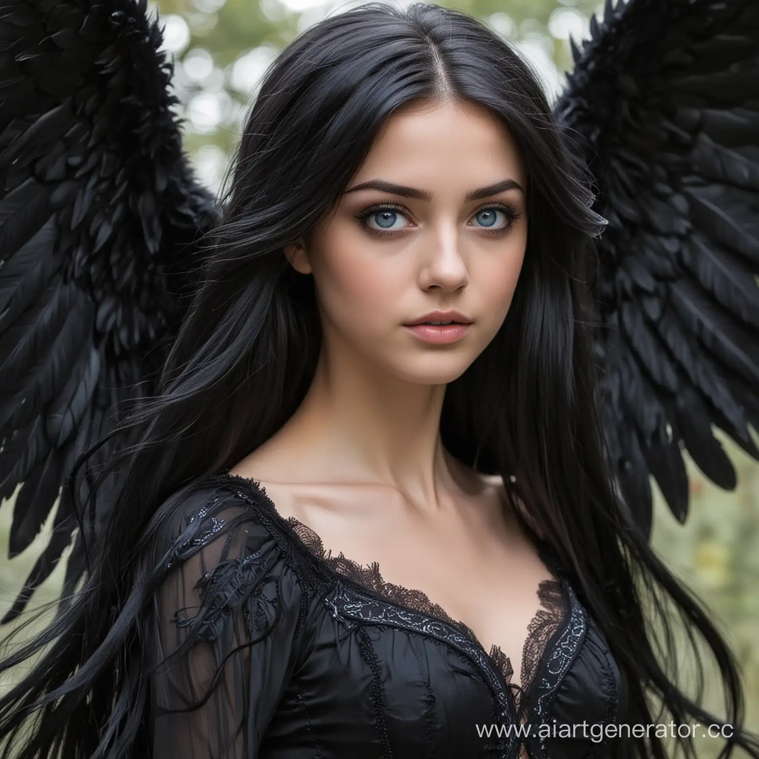 Enchanting-Adult-Woman-with-Majestic-Black-Wings-and-Sapphire-Gaze
