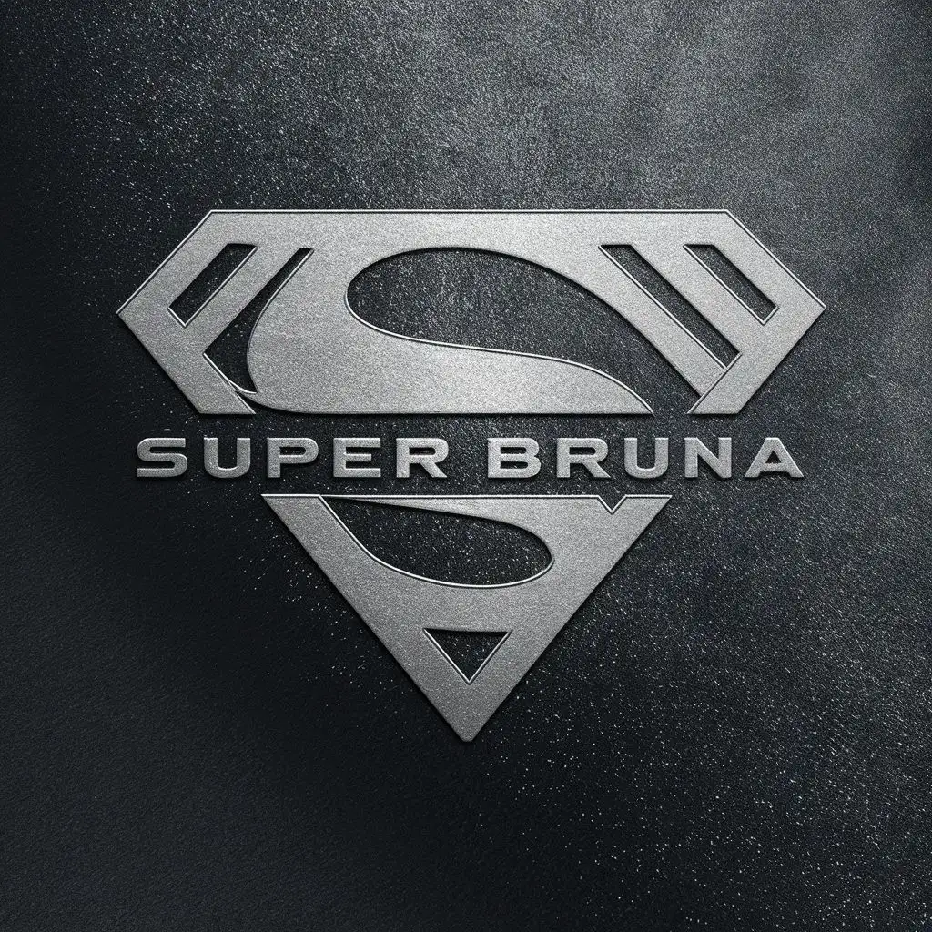 logo, S of SuperGirl, with the text "Super Bruna", typography, be used in Sports Fitness industry, in a white background, logo in black