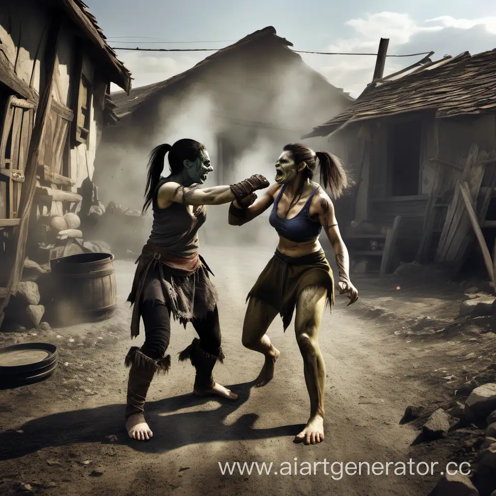 Intense-Backyard-Brawl-Woman-Orc-vs-Squaw-in-a-Gritty-Village-Showdown