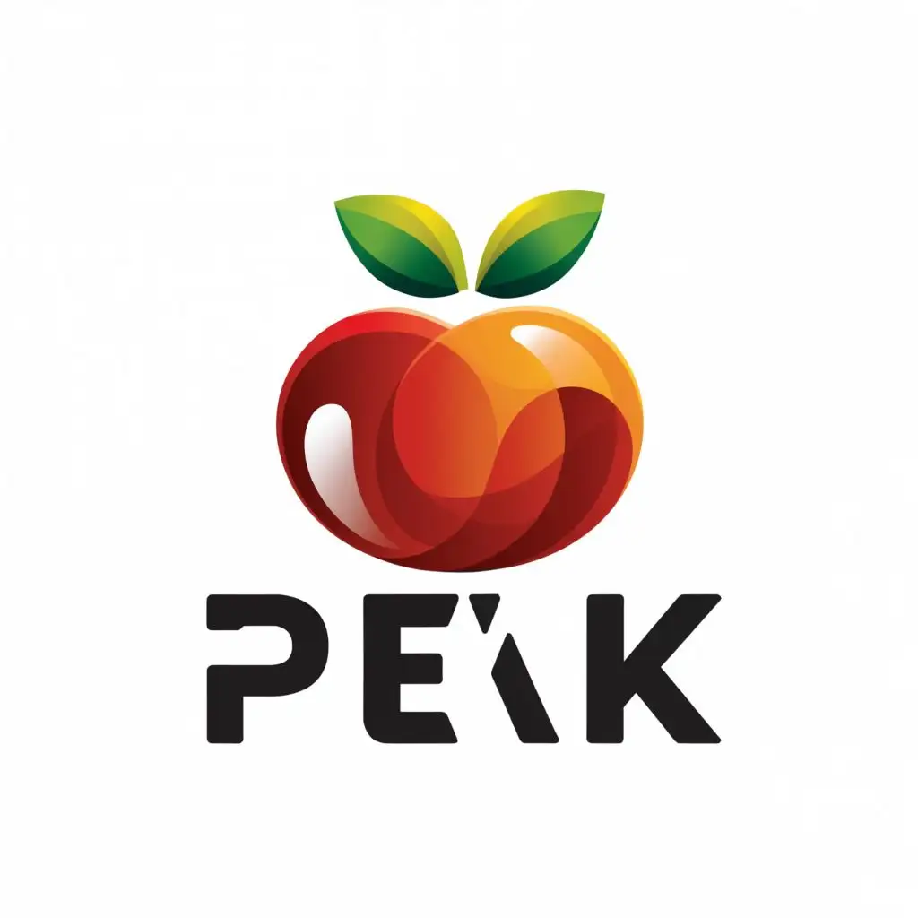 a logo design,with the text "Peak", main symbol:big apple tree,Moderate,clear background