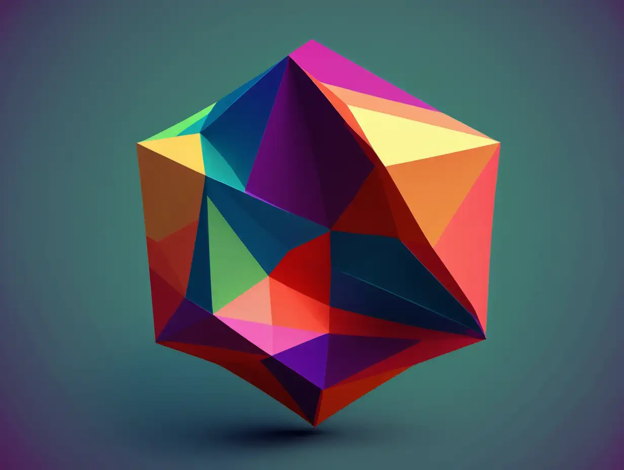 make me a colourfull polygon shape design 