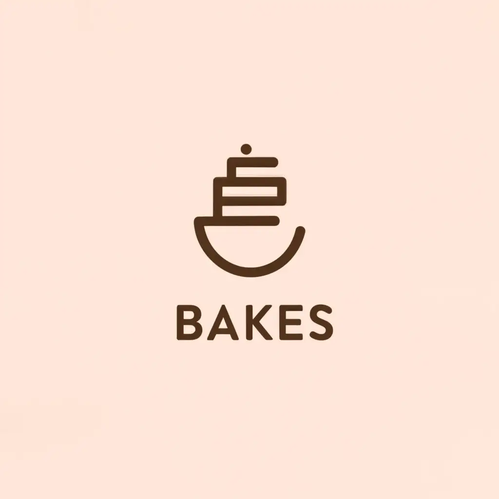 a logo design,with the text "E Bakes", main symbol:cake,Minimalistic,clear background