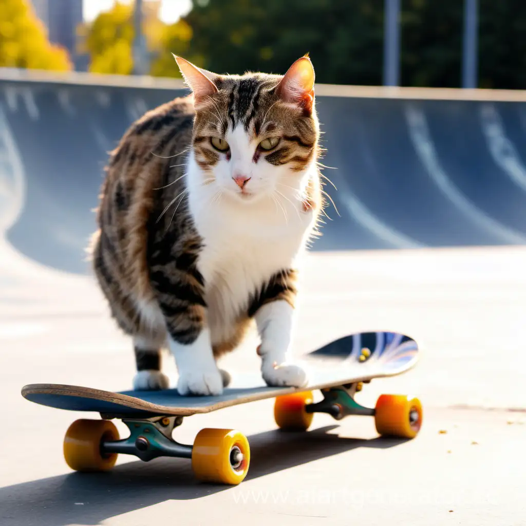 Cute-Cat-Skateboarding-in-New-York-Citys-Sunny-Skatepark