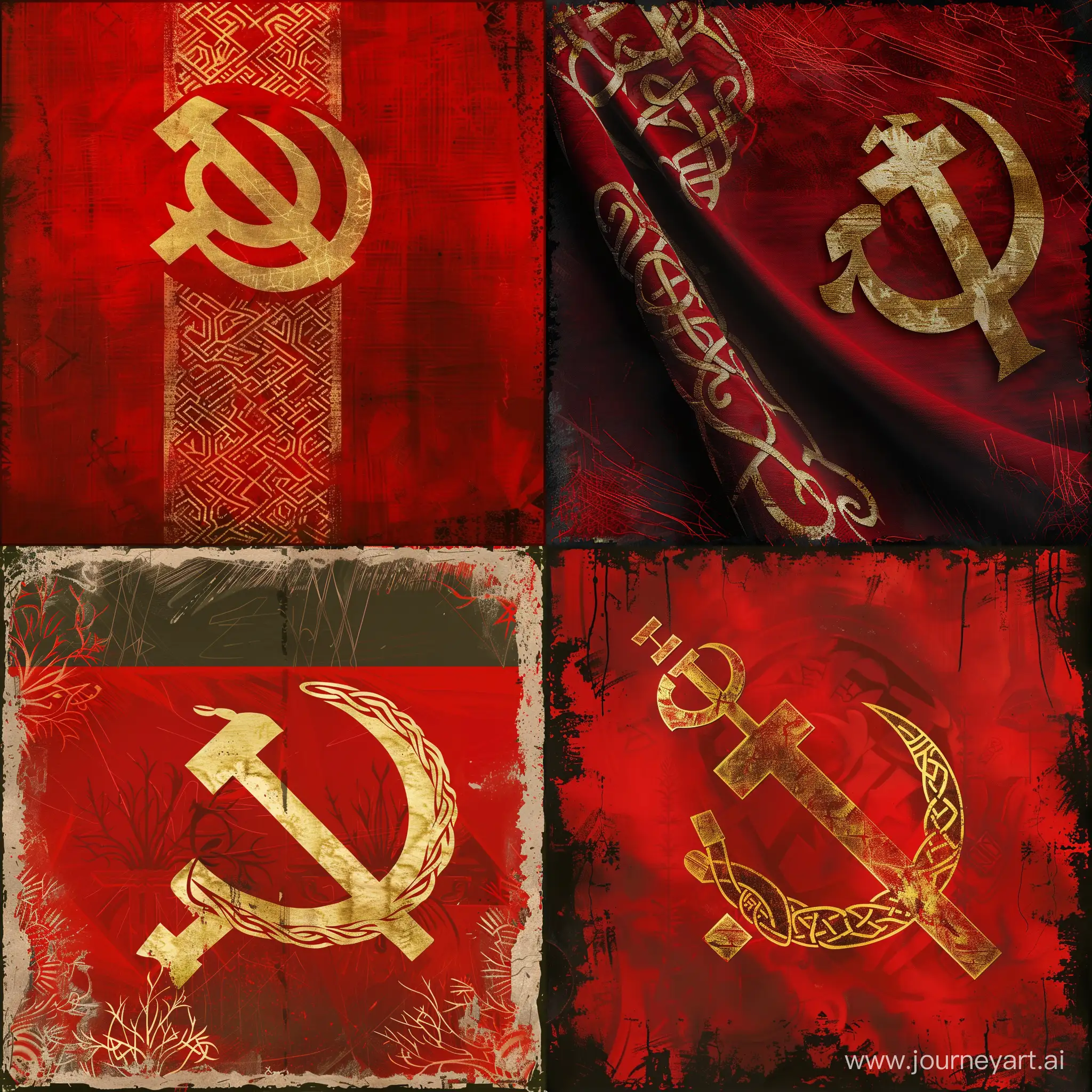 флаг советского союза с элементами скандинавского язычества 
