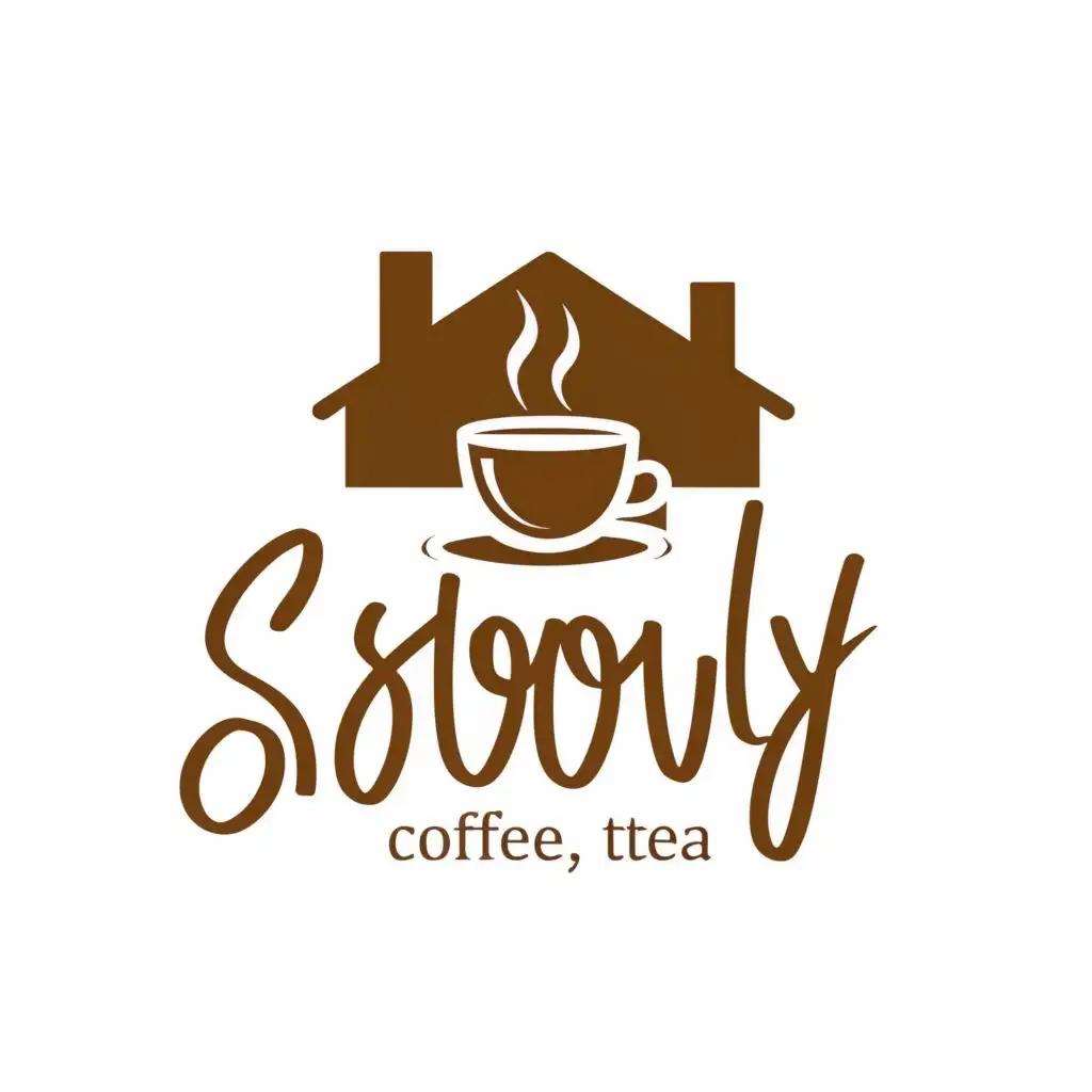 logo, Restaurant, coffee, tea, food, home, house, with the text "Slowly", typography, be used in Restaurant industry