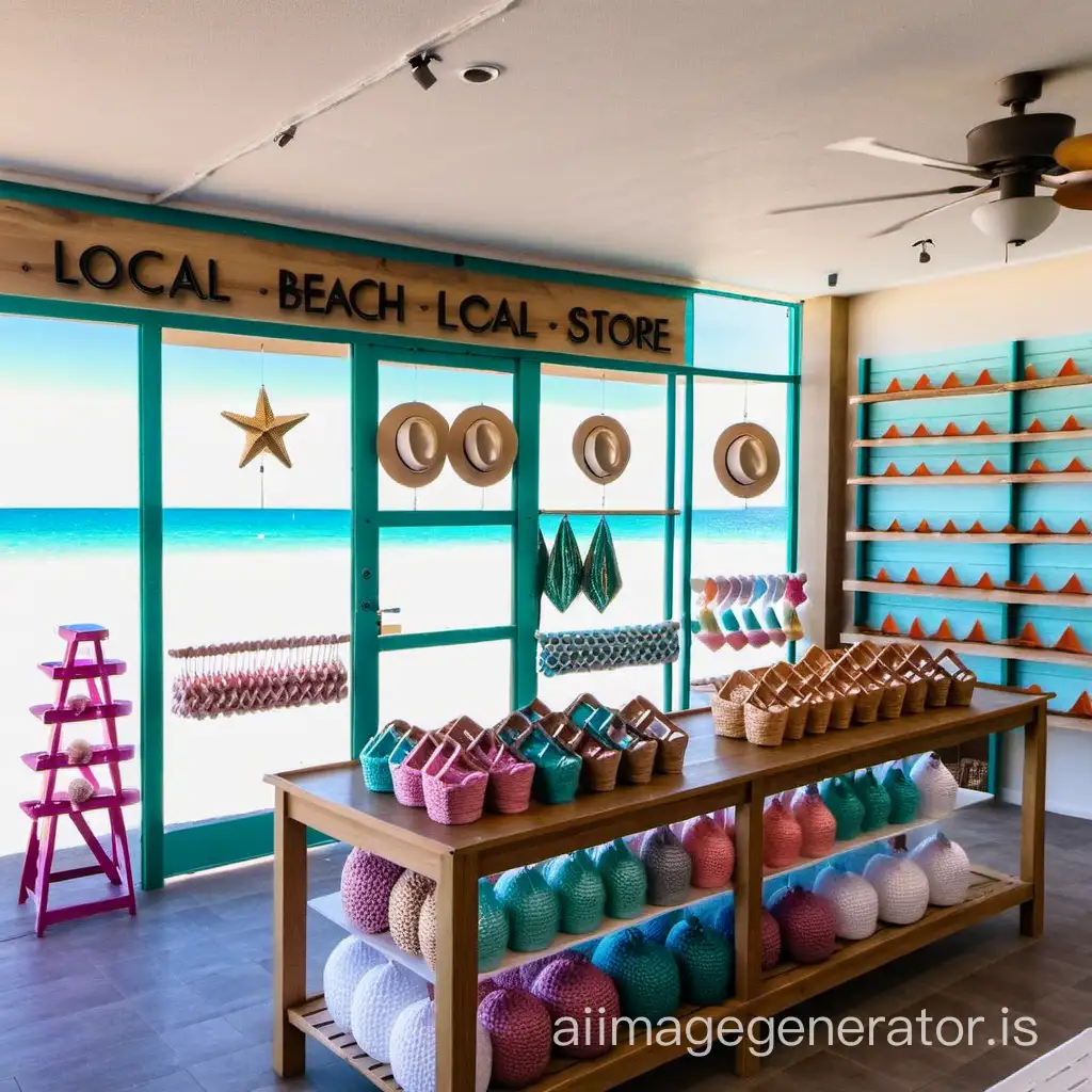 local beach store selling local made crafts