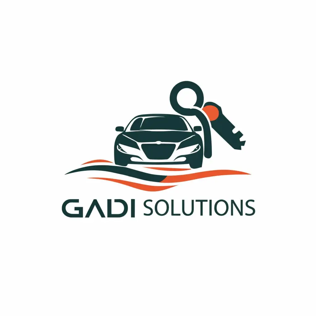 a logo design,with the text "Gaadi Solutions", main symbol:Car, Car key,Moderate,be used in Finance industry,clear background
