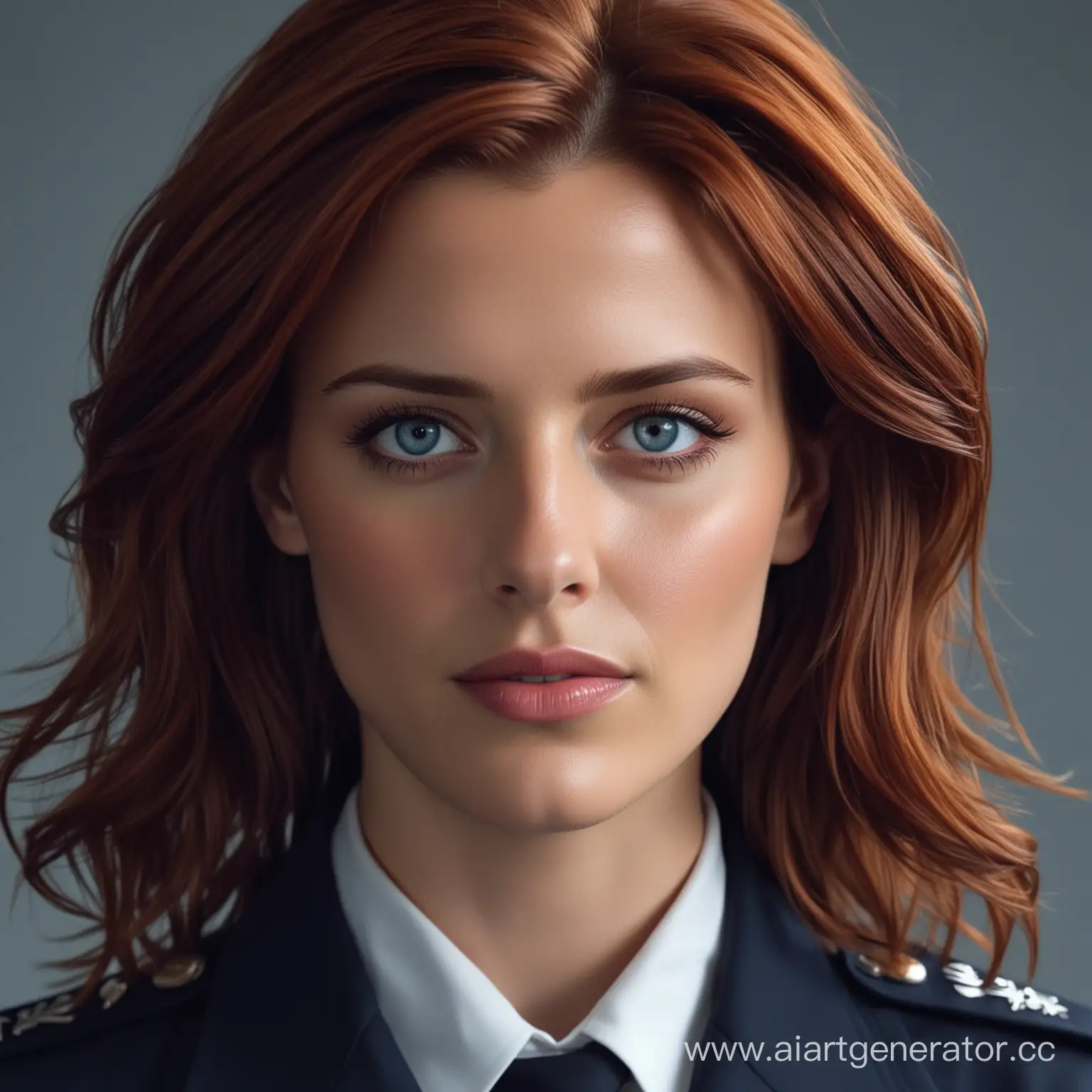 Stana Katic Lookalike FBI Agent with Stern Expression | AI Art Generator