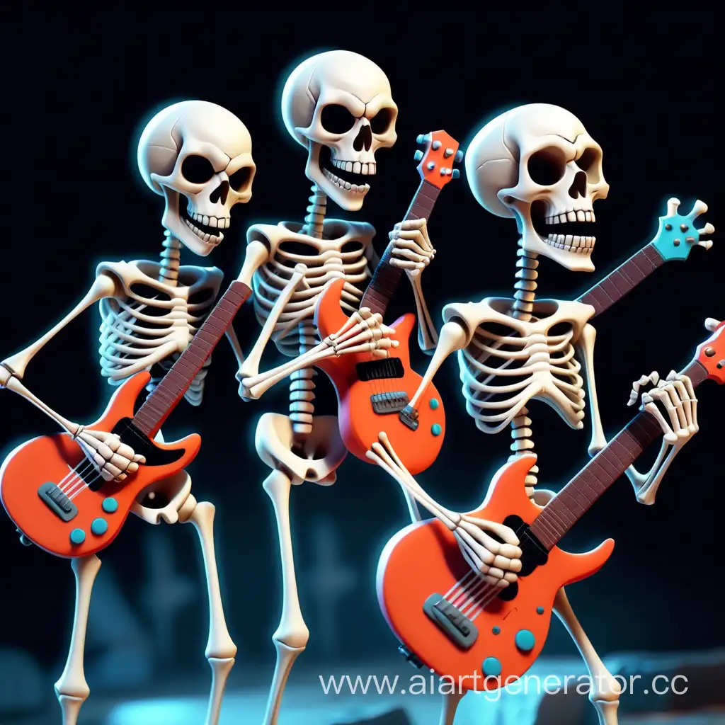 Spectacular-Skeleton-Rock-Band-Performing-Live-Concert