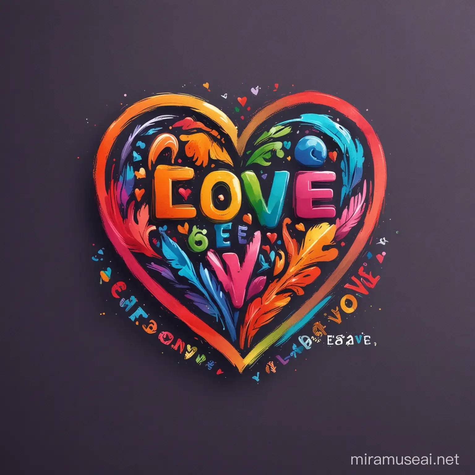 Colorful Logo Depicting Love in Education