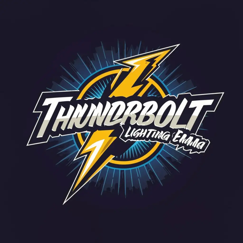 a logo design,with the text "thunderbolt lighting  Emma", main symbol:lightning, thunderbolt,Moderate,be used in Sports Fitness industry,clear background