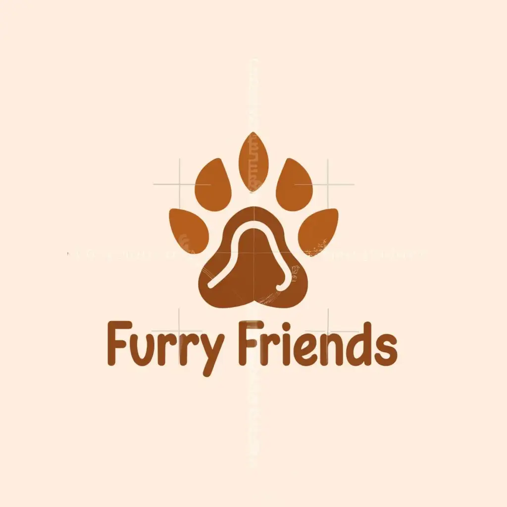 a logo design,with the text "Furry Friends", main symbol:Paw,Moderate,be used in Animals Pets industry,clear background