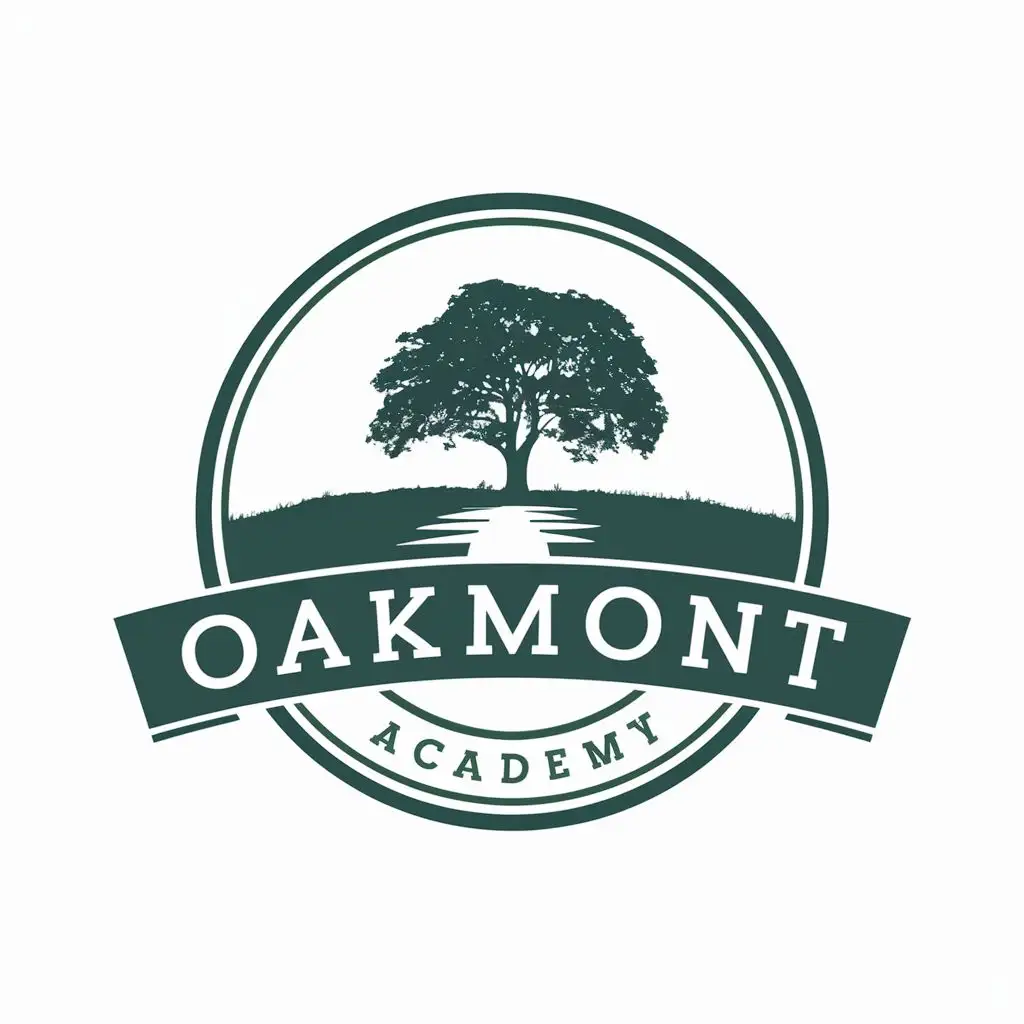 logo, strength, growth, tree, path, with the text "Oakmont Academy", typography, be used in Education industry