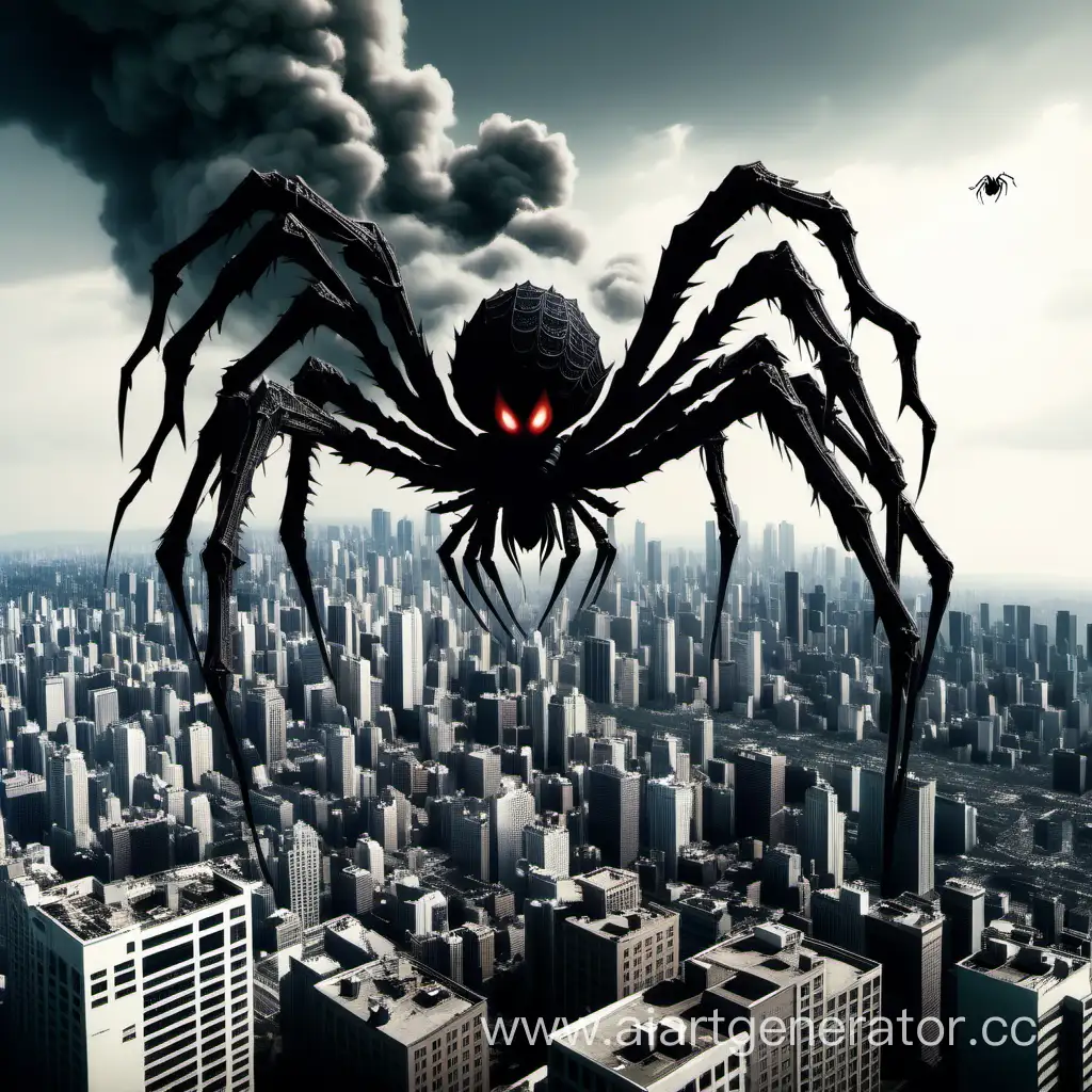 Massive-Spider-Kaiju-Rampages-Through-Urban-Landscape