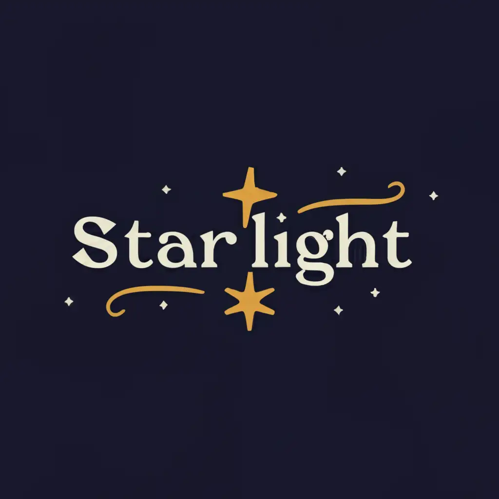 a logo design,with the text "starlight", main symbol:star,Moderate,be used in Entertainment industry,clear background