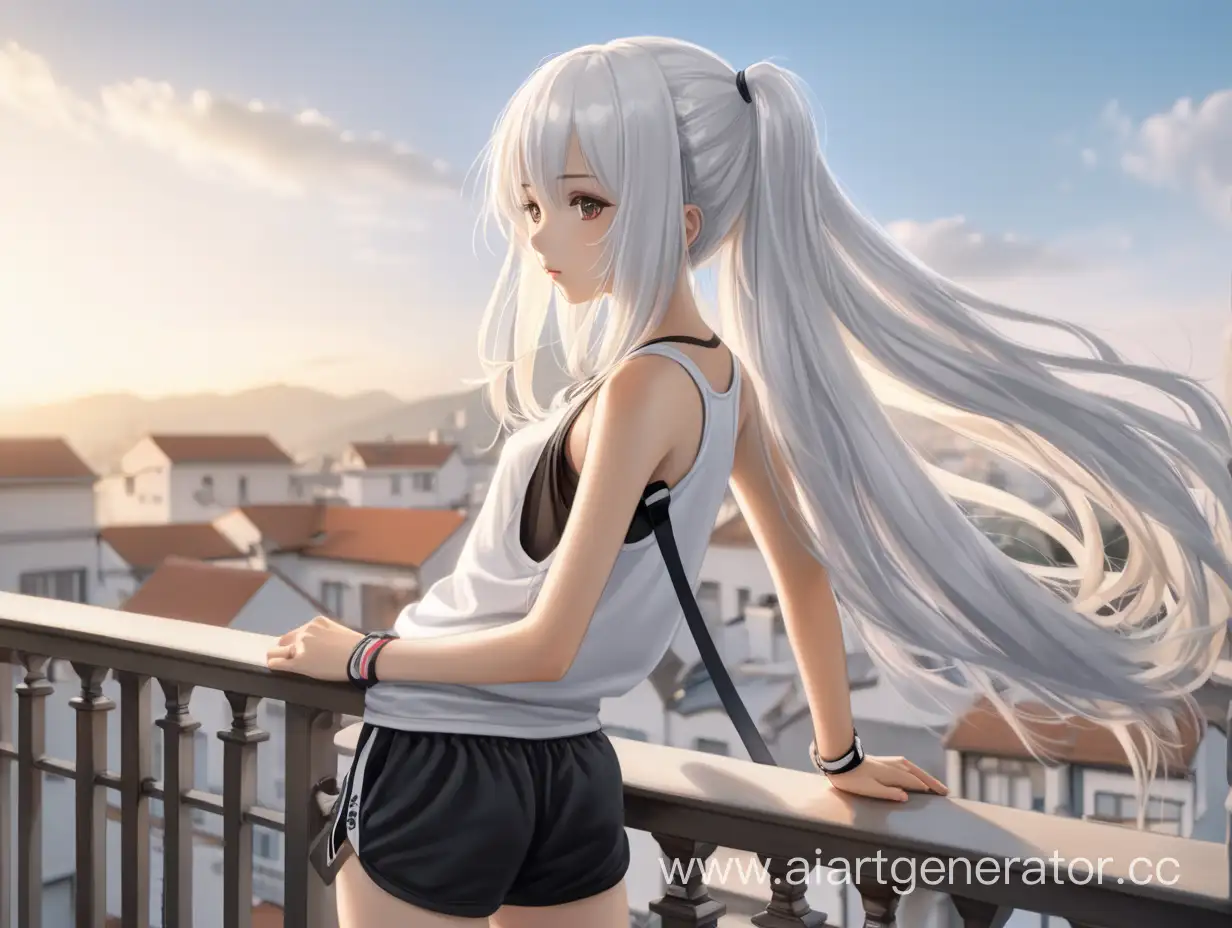 Elegant-Anime-Girl-with-White-Hair-in-Stylish-Attire-on-Balcony