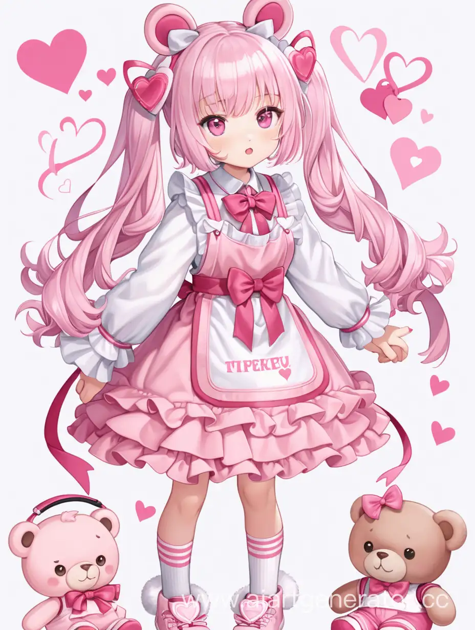 Adorable-Girl-with-Pinkthemed-Teddy-Bear-and-Letter