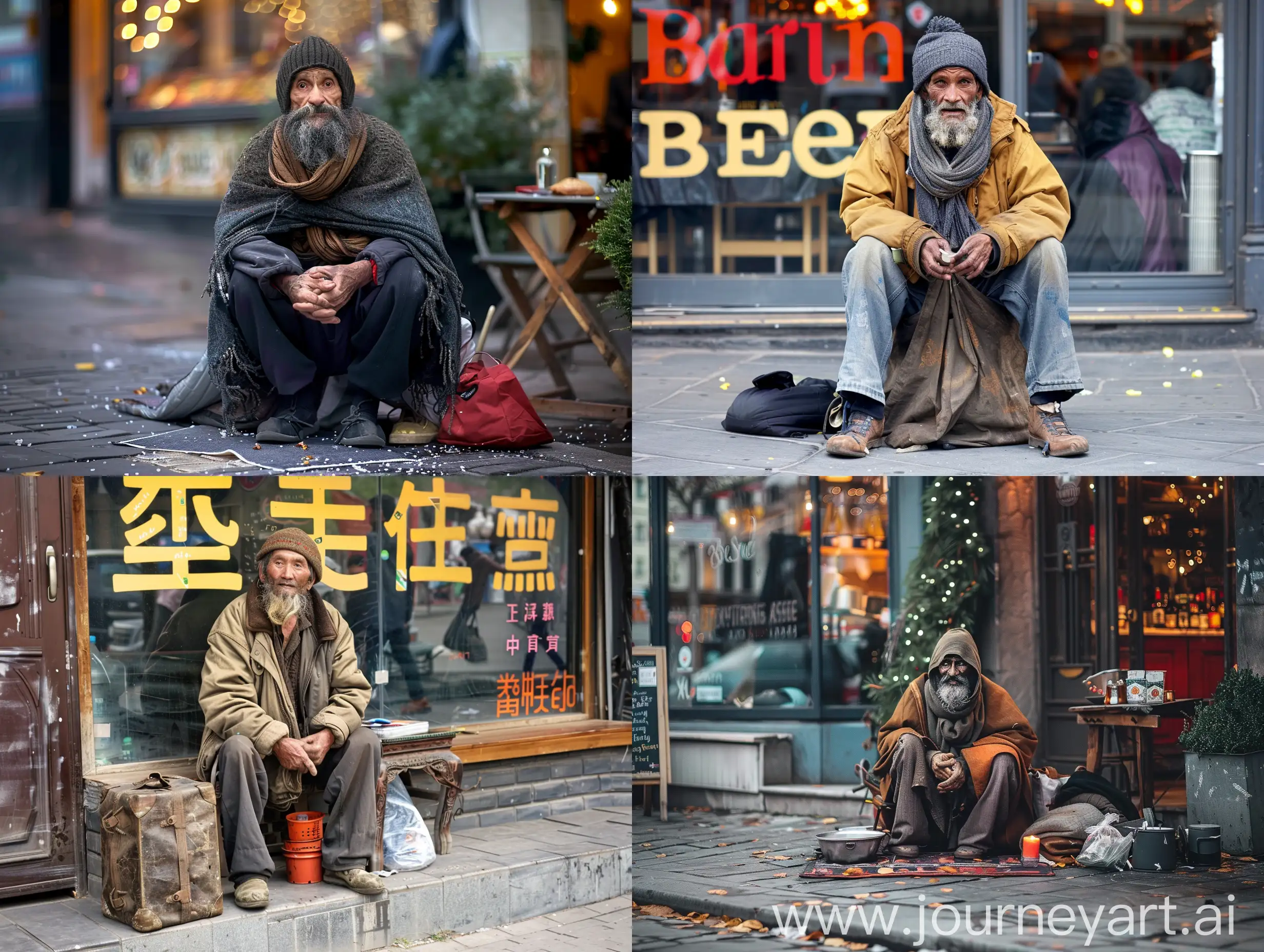 Urban-Poverty-Beggar-Outside-Restaurant