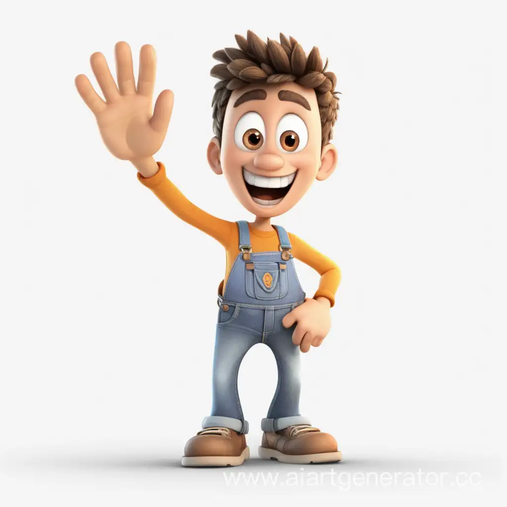 Friendly-Cartoon-Character-Waving-on-White-Background