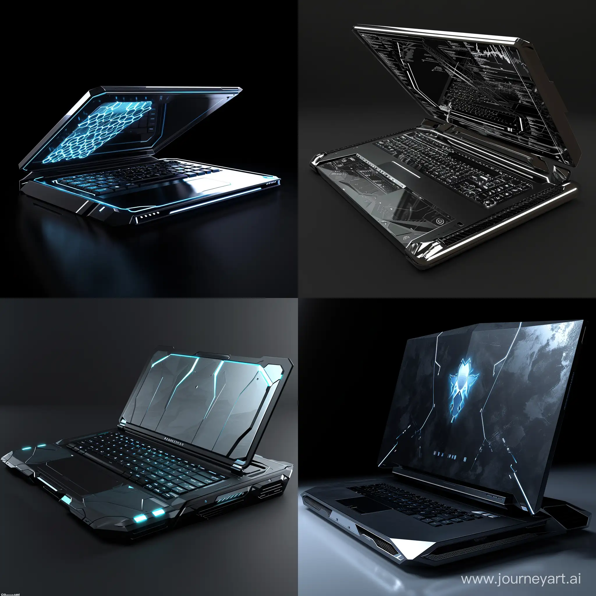 Ultra-futuristic laptop, perfect angle, for artstation, for DeviantArt, ultra-science fiction --v 6