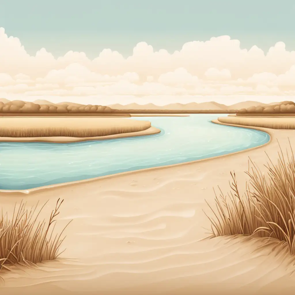 River Sandbar Illustration Background