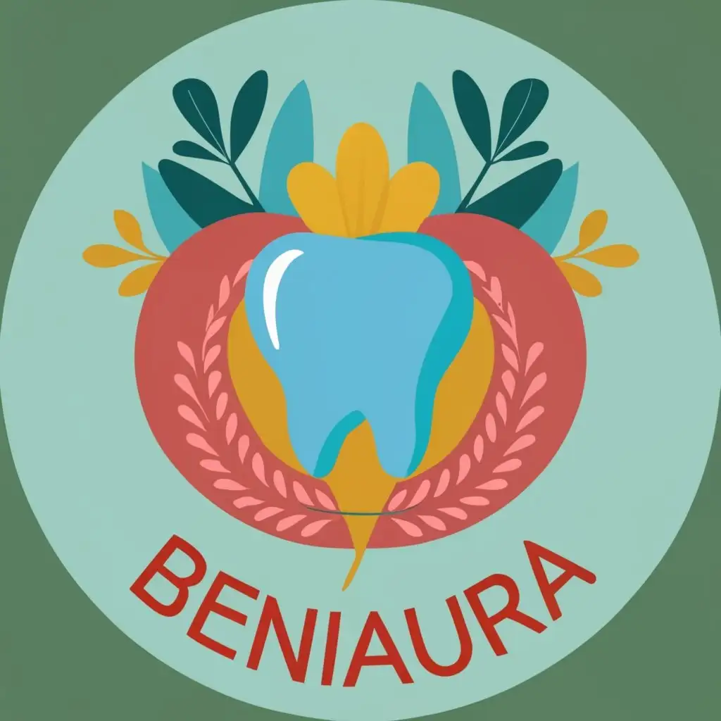 logo, Circle , with the text "BeniAura", typography, be used in Medical Dental industry