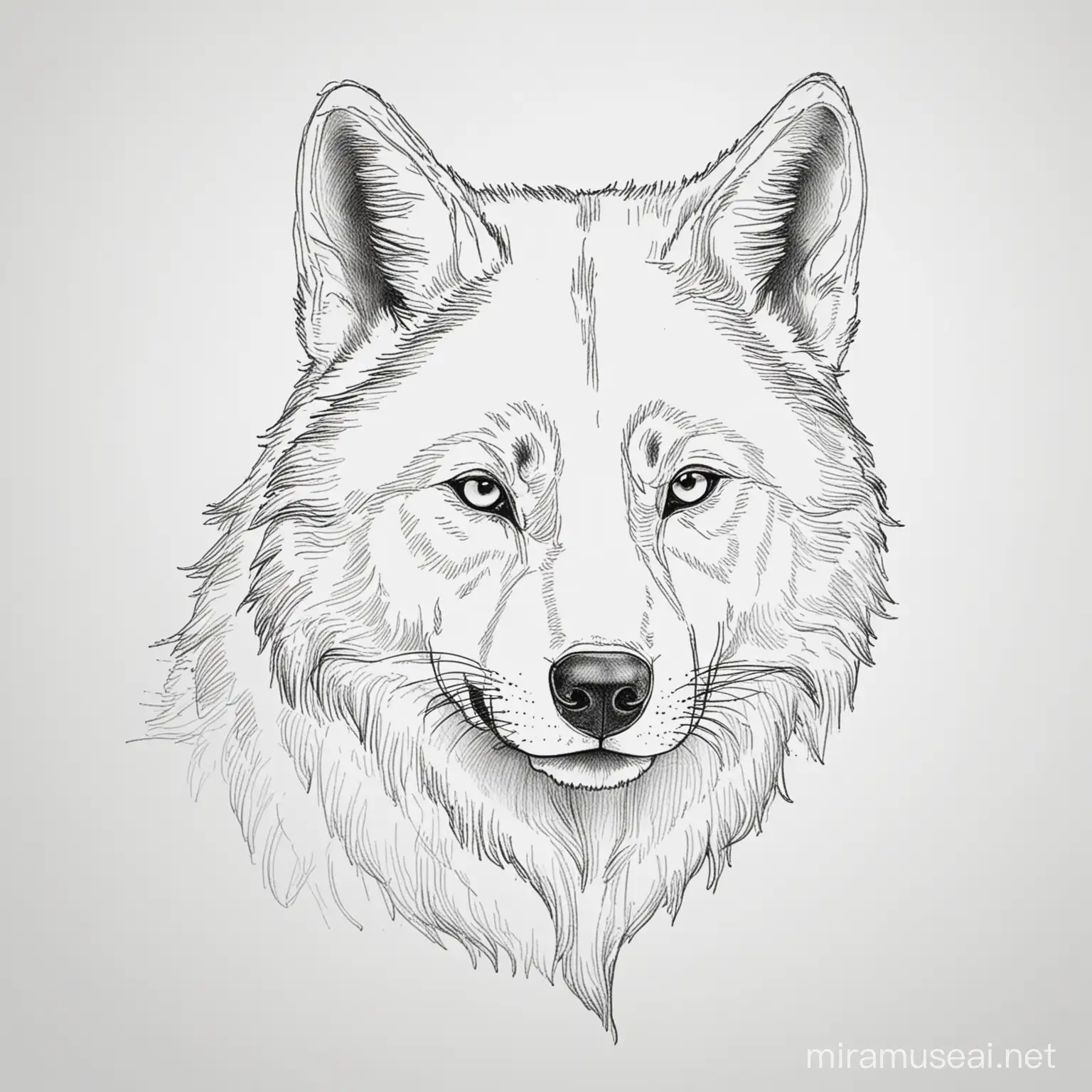 wolf drawing outline