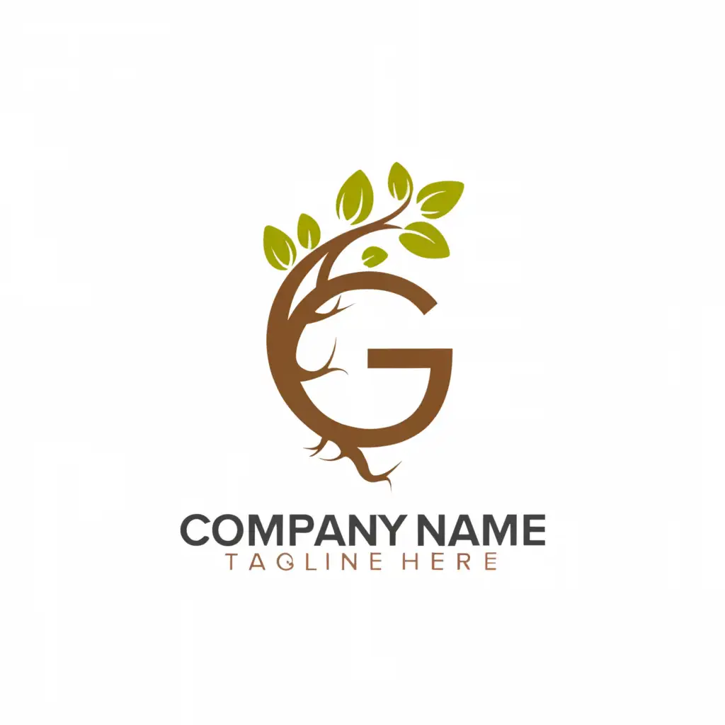 a logo design,with the text "G", main symbol:leaf and tree,Moderate,clear background