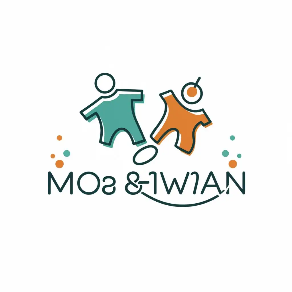 a logo design,with the text "Mo & Mwan", main symbol:Children Clothes,Minimalistic,be used in Retail industry,clear background