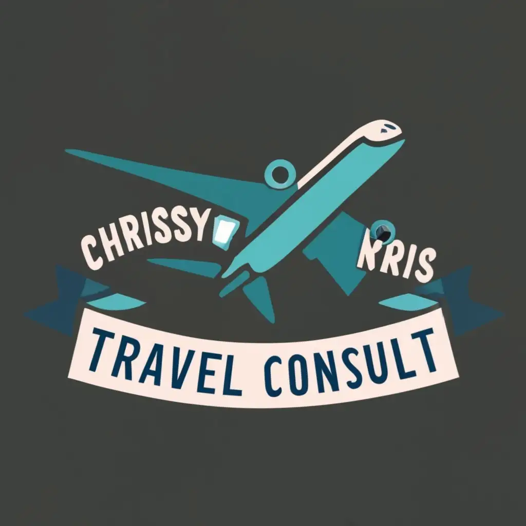 logo, Airplane, with the text "Chrissy - kris travel consult", typography, be used in Travel industry