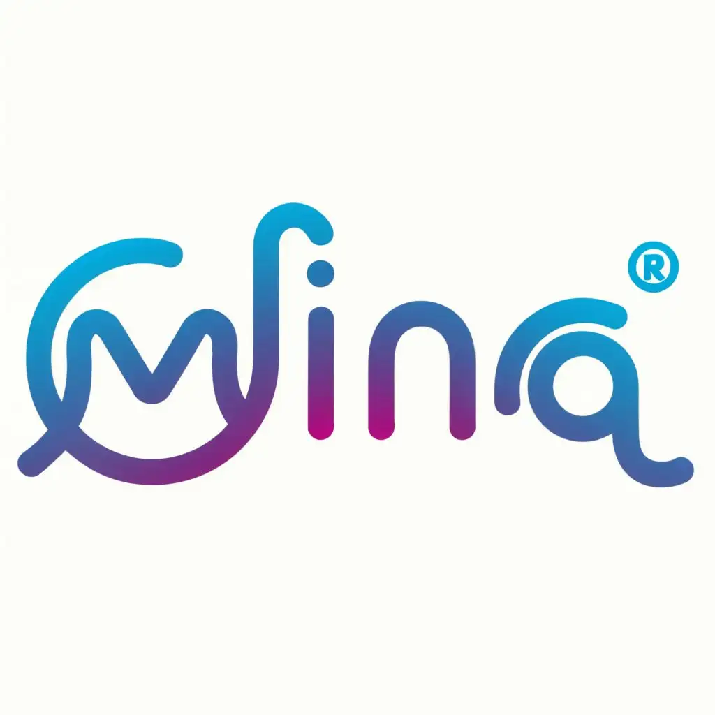 logo, right icon, with the text "Mina", typography