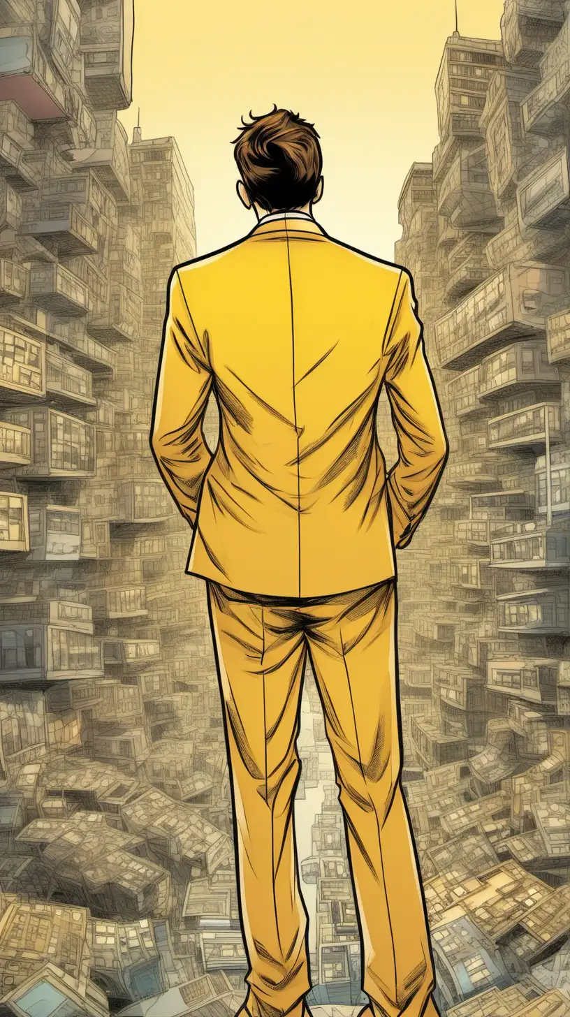 Golden Suit Young Man Gazing into the Horizon