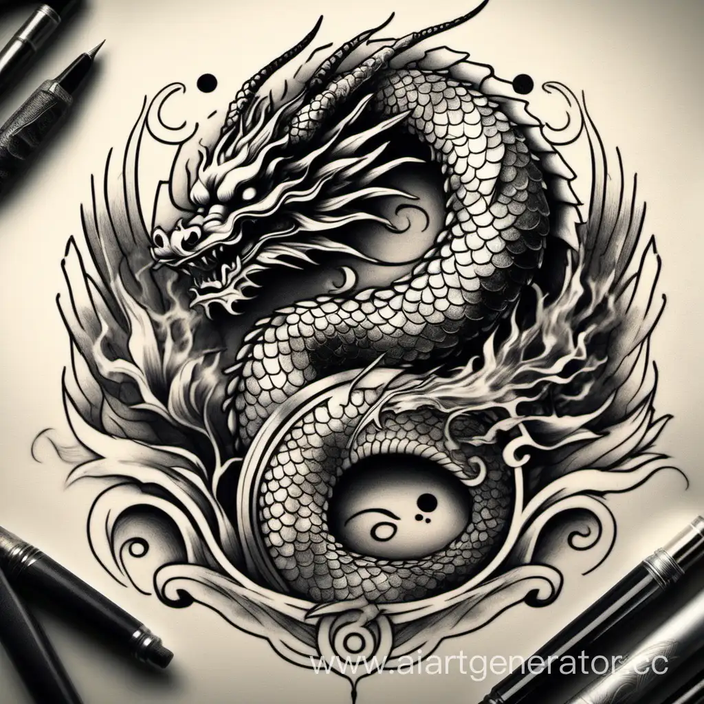 Elegant-Chinese-Dragon-Tattoo-with-YinYang-Harmony-Dagger