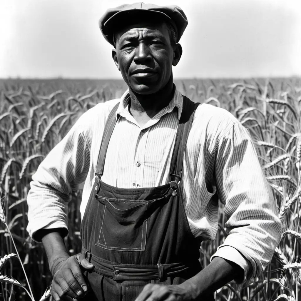 AfricanAmerican Wheat Farmer Working in 1910